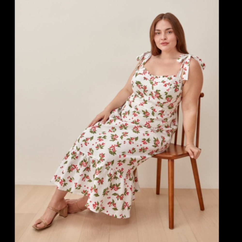 Brand New Reformation Maxi Linen Dress in Size 14